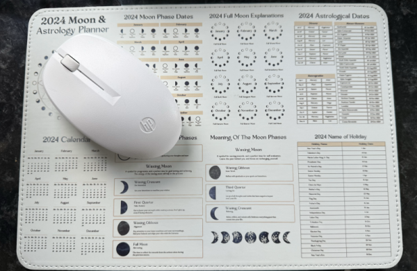 2024 Moon & Astrology Planner PU Mouse Mat
